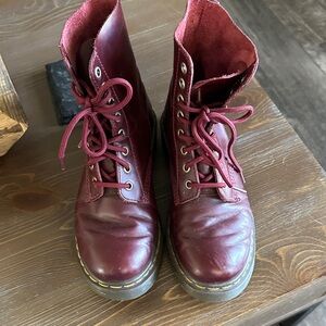 Dr. Martens Dark Red Combat Boots